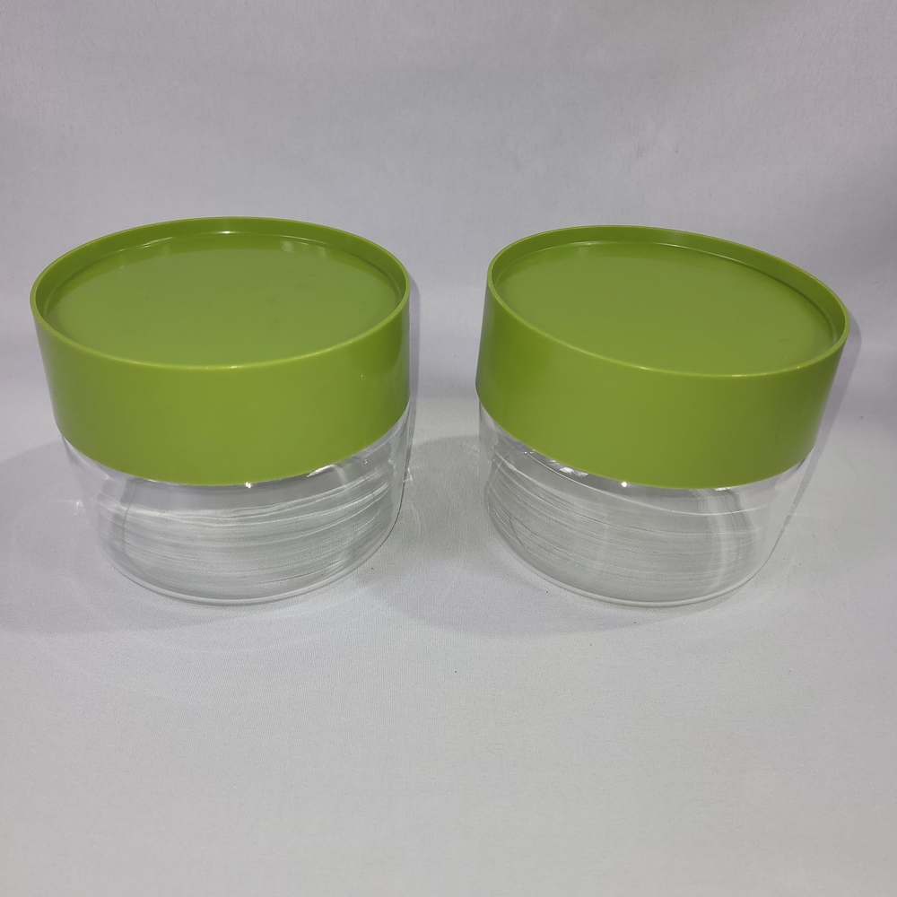 Pyrex Vintage 1970s Avacado Green 2 Glass Storage Containers
